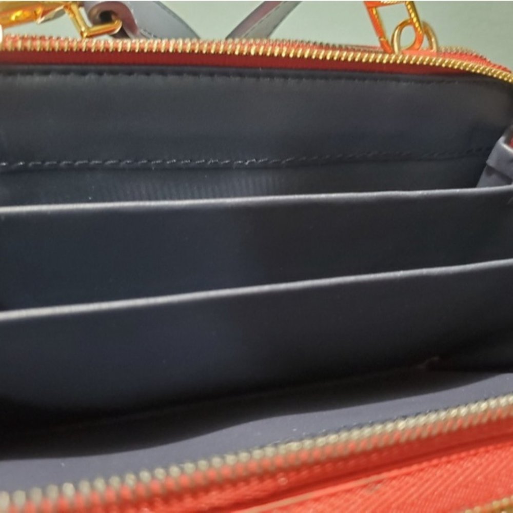 NEW WANT LES ESSENTIELS Petra Zip Red Orange Navy Crossbody Belt Bag Wallet - Picture 11 of 13